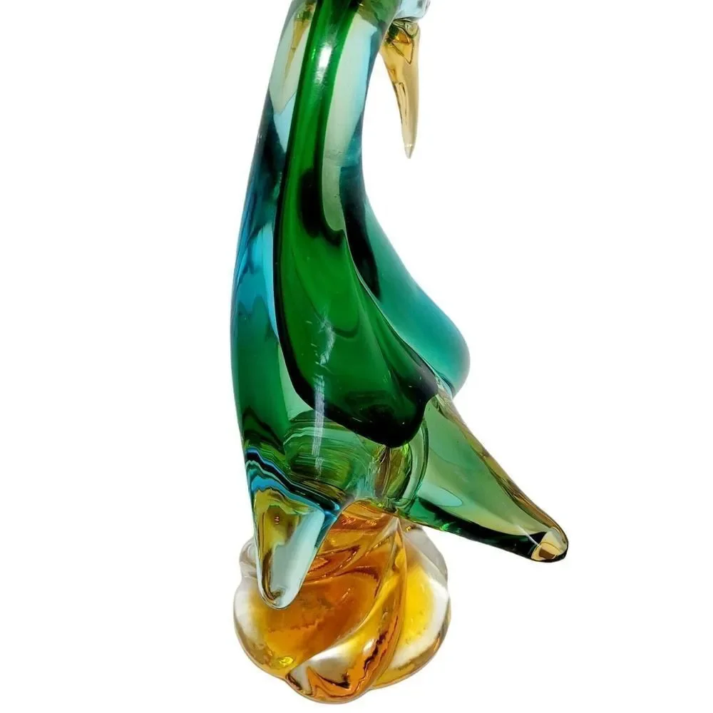 Jordan Import JIC‎ Multi Colored Murano Italian Art Glass Swan Duck Bird Figure